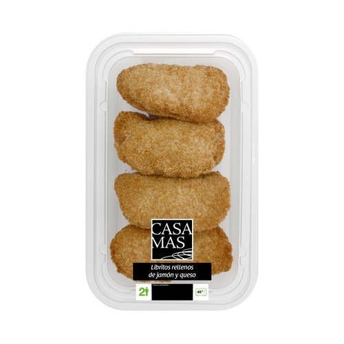 CASA MAS Libritos rellenos de jamón y queso, listos para calentar y comer CASA MAS 320 g.