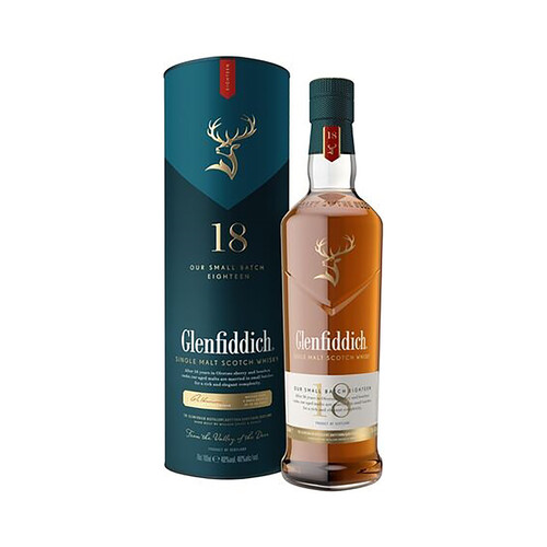GLENFIDDICH Whisky single malt escoces, con maduración de 18 años botella de 70 cl.