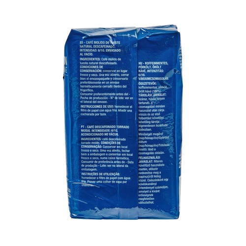 PRODUCTO ALCAMPO Café molido descafeinado natural 250 g.