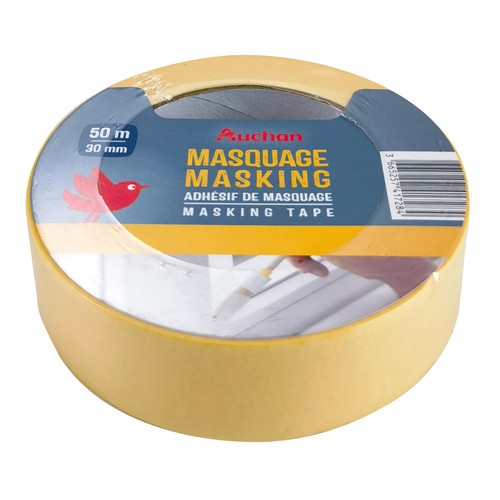 Rollo de 50 metros de cinta de pintor de 30 milímetros, PRODUCTO ALCAMPO.
