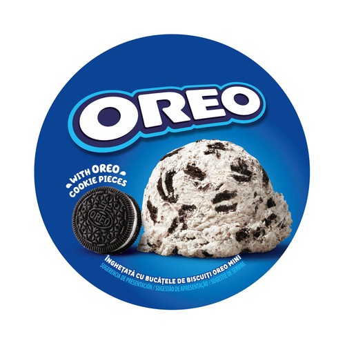OREO Tarrina de helado de vainilla con tozos de galletas al cacao 425 ml.