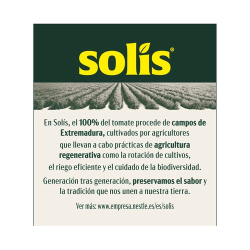 SOLÍS Tomate frito, sabor 100% natural frasco 360 g.