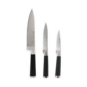 Imagen de Set 3 cuchillos: chef 19cm, multiuso 12cm y pelador 9cm, de acero inoxidable, VITRINOR Liebana Colección