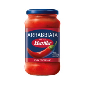 BARILLA Salsa Arrabbiata con base de tomate y pimientos rojos 400 g.