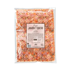 PALACIOS Pizza rectangular de jamón y queso 750 g. 