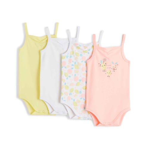 Lote de 4 bodies de algodón para bebé INEXTENSO, talla 68.