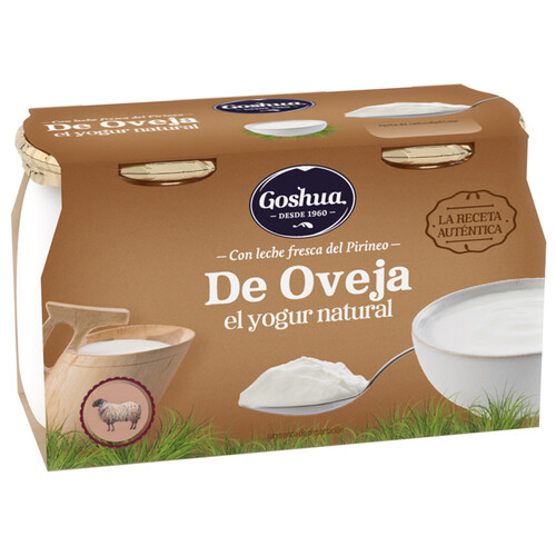 GOSHUA Yogur natural de leche fresca de oveja del Pirineo 2 x 125 g.