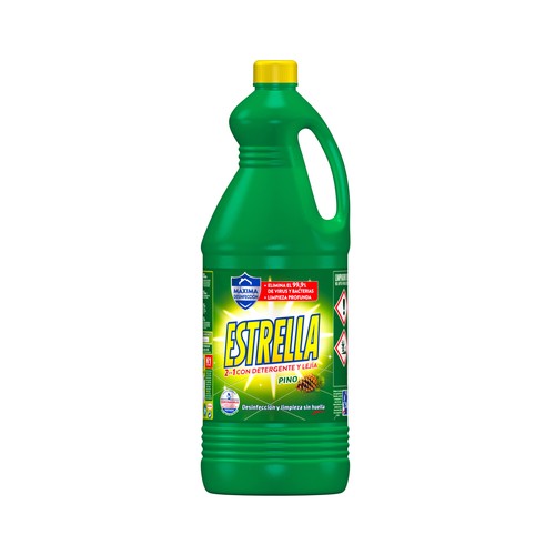 Lejía con detergente olor a pino ESTRELLA botella 2,78 l.