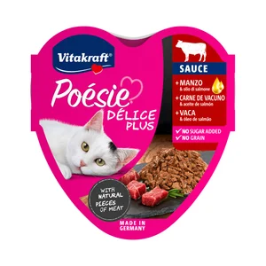 VITAKRAF Poésie Alimentación húmeda para gatos en tarrina con sabor a ternera delice  85 g