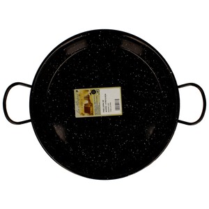 Paellera de acero vitrificado de 34 centímetros de diámetro, para 3/4 personas aprox. LA ALBUFERA.