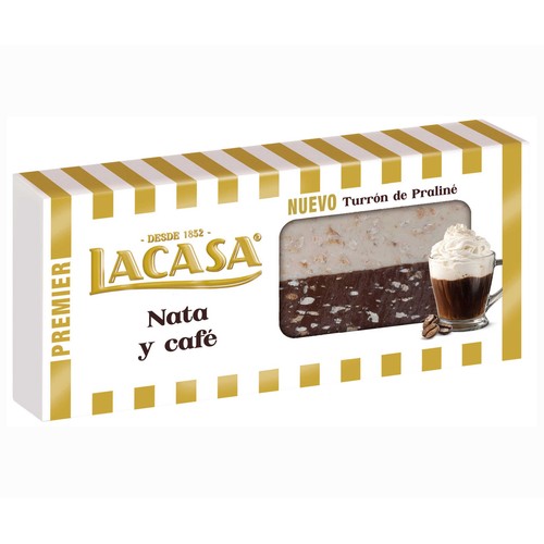 LACASA Turrón praliné de nata y café 250 g.