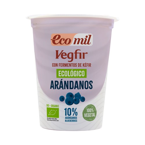 ECOMIL Vegfir de almendra (con fermentos de kéfir) con arándanos ecológicos 370 g.