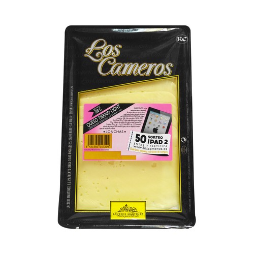 LOS CAMEROS Queso en lonchas tierno light LOS CAMEROS 200 g.