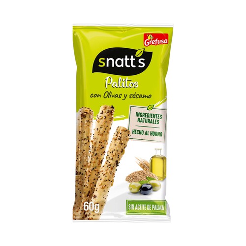 SNATT'S Palitos de trigo con olivas y sésamo 60 g.