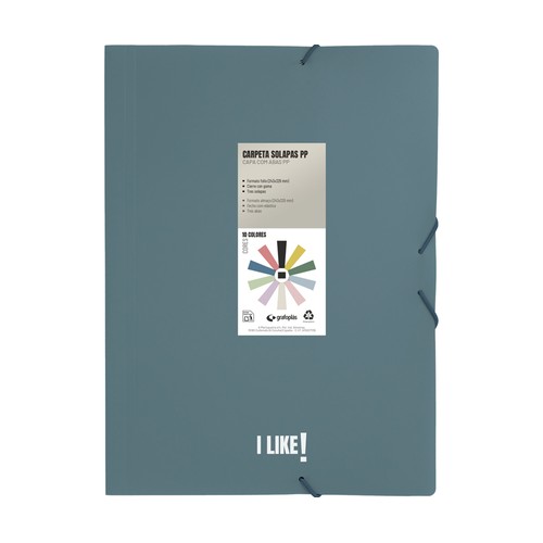 Carpeta de 3 solapas con goma, colores surtidos, GRAFOPLAS.