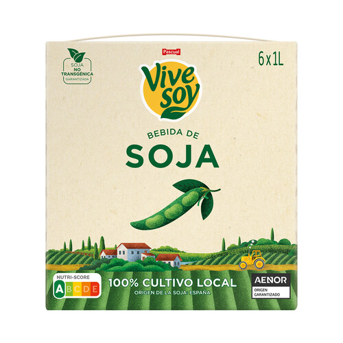 Bebida de soja de origen 100% local VIVESOY de Pascual 6 x 1 l.