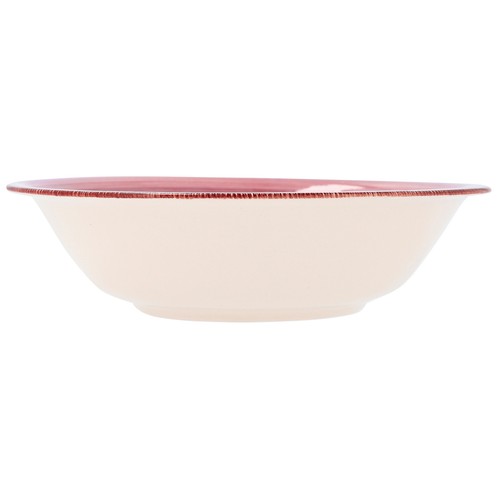 Ensaladera de gres de 23cm diseño en color rosa con espirales, Peoni Vita, QUID