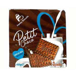 Imagen de FAMILY BISCUITS Galleta petit chocolate 400 g.