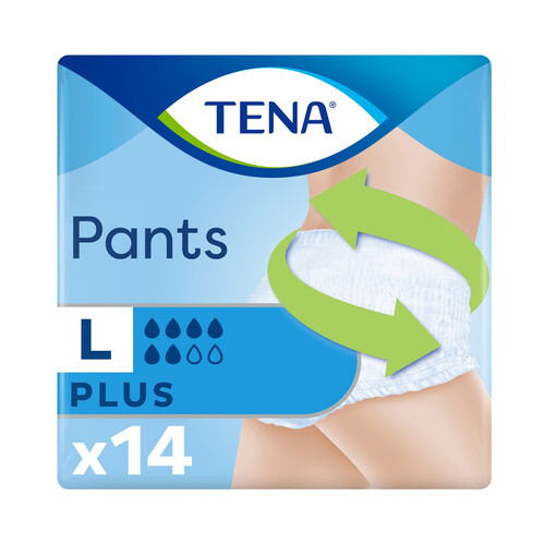 TENA Pañal incontinencia unisex para adultos para perdidas severas de orina, talla L (100-135 cm) TENA Pants 14 uds.