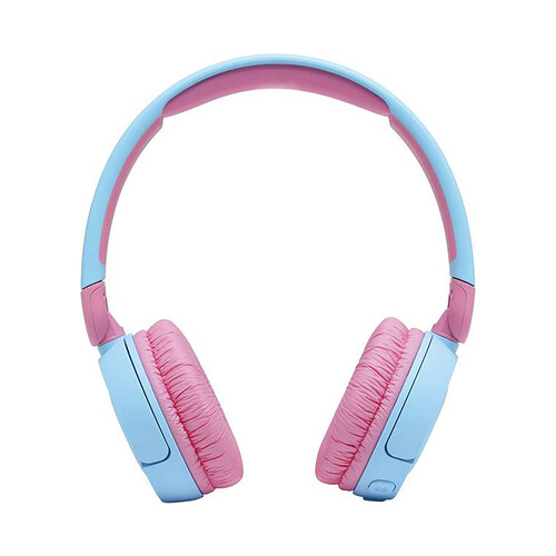 Auriculares bluetooth para niños tipo diadema JBL JR 310 BT, control de volumen, color azul y rosa.