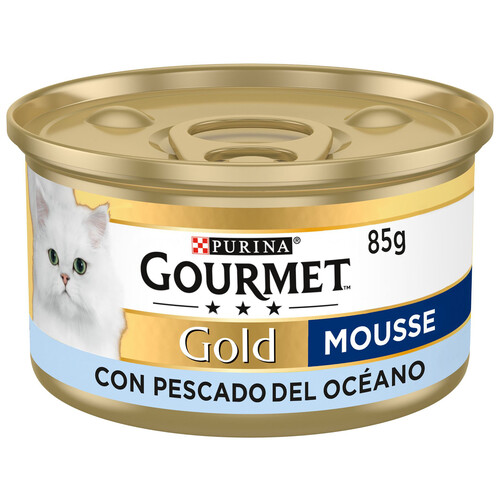 PURINA GOURMET Comida para gatos a base de mousse de pescado blanco GOURMET tarrina 85 g.