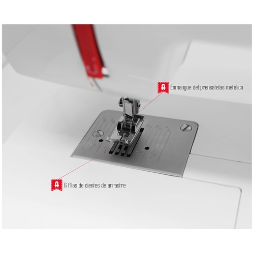 Máquina de coser ALFA 720+, 9 puntadas, ojal automático, brazo libre, Lud led.