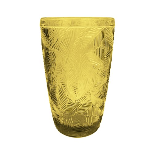 Vaso vidrio relieve 35 cl color amarillo. ACTUEL