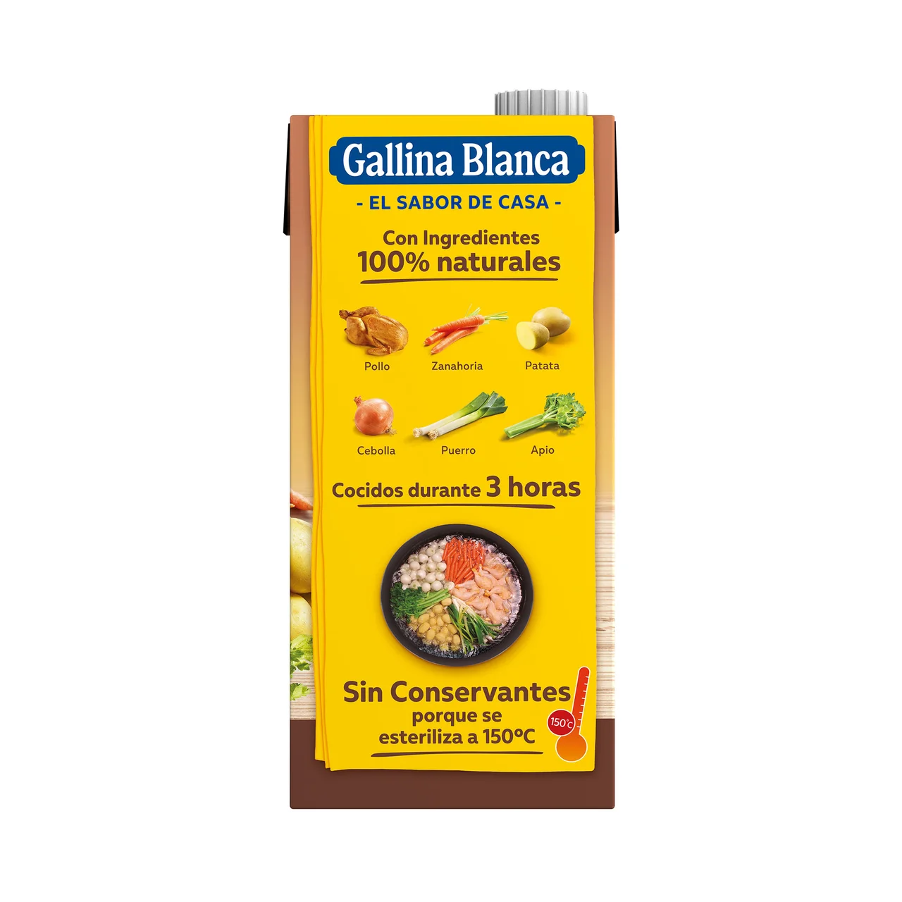 Caldo de pollo bajo en sal brik de 1 l.