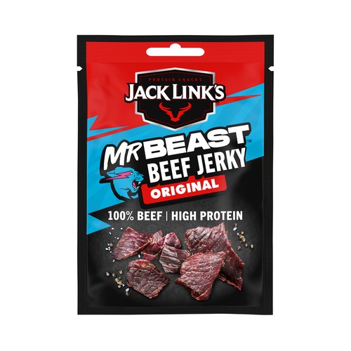 JACK LINK´S Mr beast Tiras de carne 100% de vacuno seca, con alto contenido en proteina 25 g.
