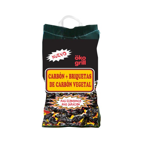 Carbón y briquetas de origen vegetal de calidad superior ÖKO GRILL 2.8 kilos.