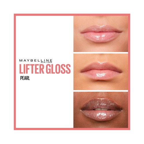 MAYBELLINE Lifter gloss Tono 001 pearl Brillo de labios efecto volumen y bronzeado.