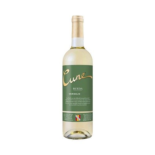 Vino blanco verdejo con denominación de origen Rueda CUNE botella de 75 cl.