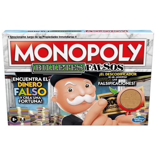 Juego de mesa de azar, gestión y estrategia Monopoly Billetes Falsos, de 2 a 4 jugadores, HASBRO GAMING.
