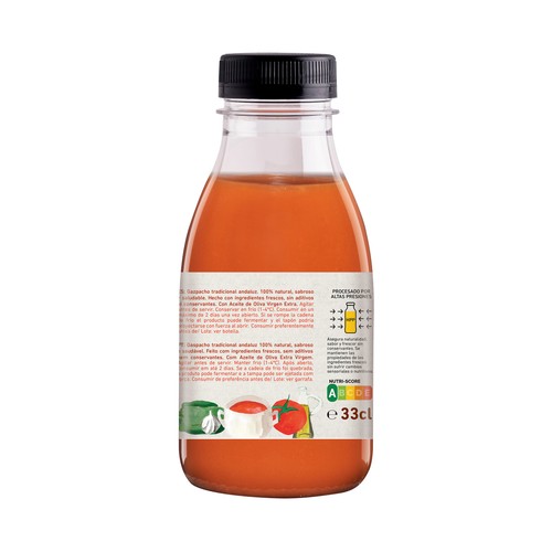 CAÑA NATURE Gazpacho fresco tradicional andaluz, 100% natural, elaborado sin gluen y sin conservantes CAÑA NATURE 33 cl.