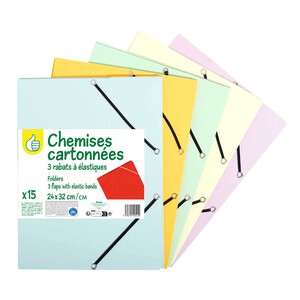 Imagen de 15 Carpetas Gomas 3 Solapas Cartulina ALCAMPO