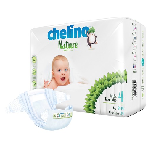 CHELINO Nature Pañales talla 4 (9-15 kg) 34 uds.