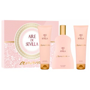 Aire de Sevilla Amara Estuche Regalo para Mujer con Colonia, Crema Hidratante y Gel de Ducha.