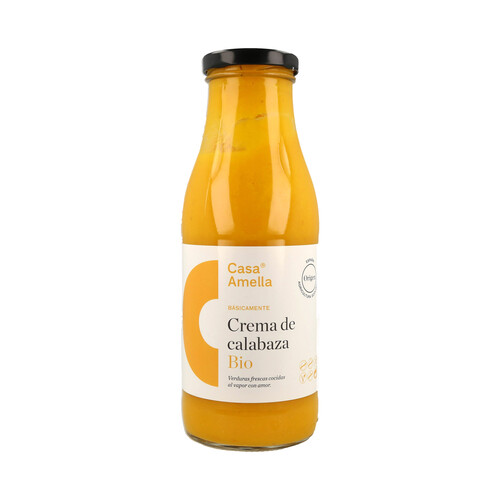 CASA AMELIA Crema de calabaza ecológica, con verduras frescas cocidas al vapor CASA AMELIA 500 ml.