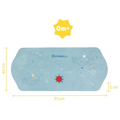 Alfombra baño antideslizante XL para bebé con indicador de temperatura, BADABULLE.