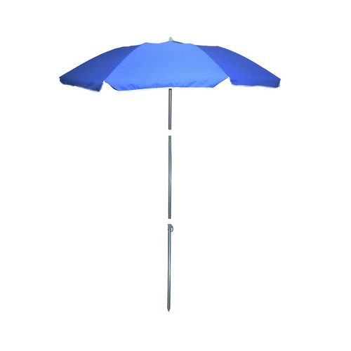 Sombrilla de 1.8 metros, plegable, de poliester de color azul con protección UPF y bolsa de transporte con asas PINCHO 1 unidad.