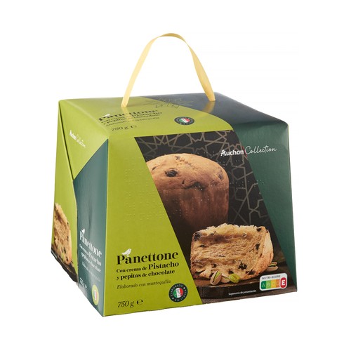 GRAN DUCALE Panettone con pepitas chocolate y crema de pistacho 650 g.