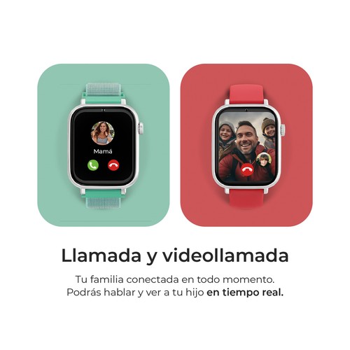 Smartwatch SAVEFAMILY SaveWatch Plus, Esfera Negra, Correa de Silicona Rojo".