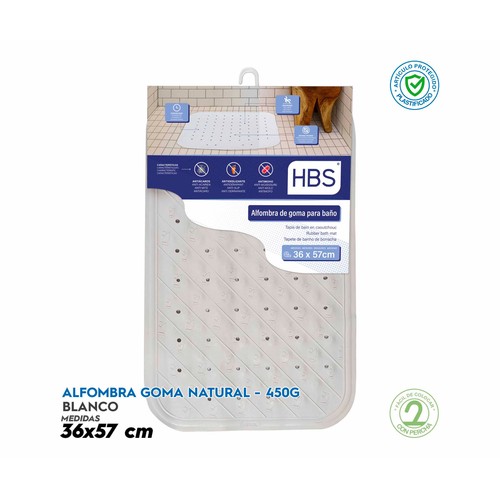 Alfombra de baño caucho antideslizante de goma natural, HBS.