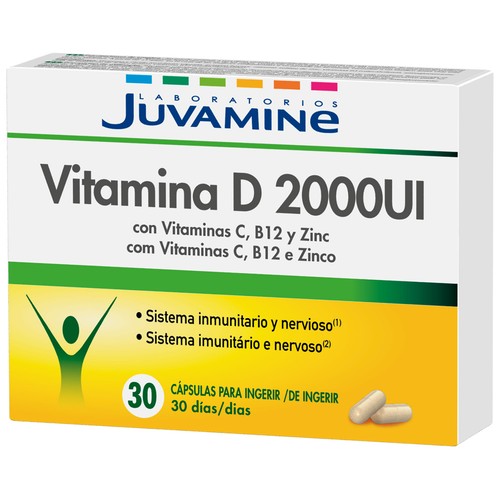 JUVAMINE Cápsulas de vitamina D, vitamina C, B12 y Zinc  30 uds