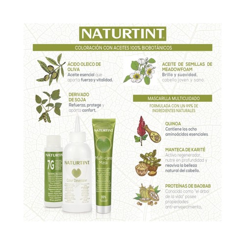 NATURTINT Coloración permanente en gel, sin amoníaco, tono 6.35 Castaño canela intenso NATURTIN Biobased.