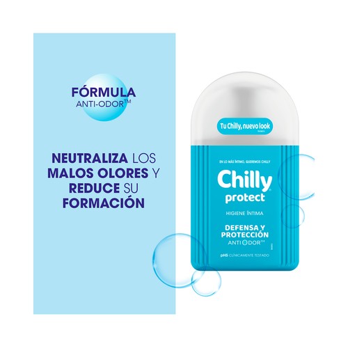 CHILLY Gel de higiene intima, con fórmula activa y antibacteriana CHILLY 250 ml.