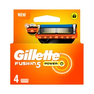 GILLETTE Recambio de cuchillas de 5 hojas para maquinillas de afeitar GILLETTE Fusión 5 power 4 uds.