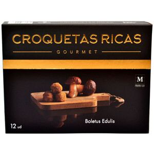 Imagen de CROQUETAS RICAS Croquetas 100% caseras, ultracongeladas y rellenas de Boletus Edulis Gourmet 300 g.