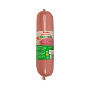 Imagen de AUCHAN Mortadela con aceitunas elaborada sin gluten y sin lactosa 800 g. Producto Alcampo
