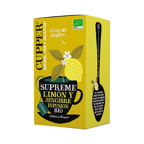Imagen de Infusión limón y jengibre ecológica CUPPER GINGER SUPREME 20 uds. 50 g.